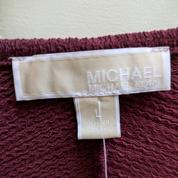 Michael Kors Long Sleeve Peasant Style Blouse Merlot/Burgundy - Picture 3 of 15